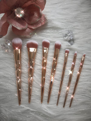 7 Piece Rose Gold Makeup Brush Set - rubybeautycle